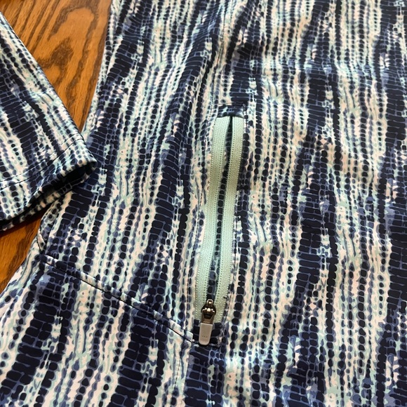 Peter Millar Women’s Blue Print Full Zip Sunblock SPF 50 Golf Swim Jacket M - Picture 3 of 13